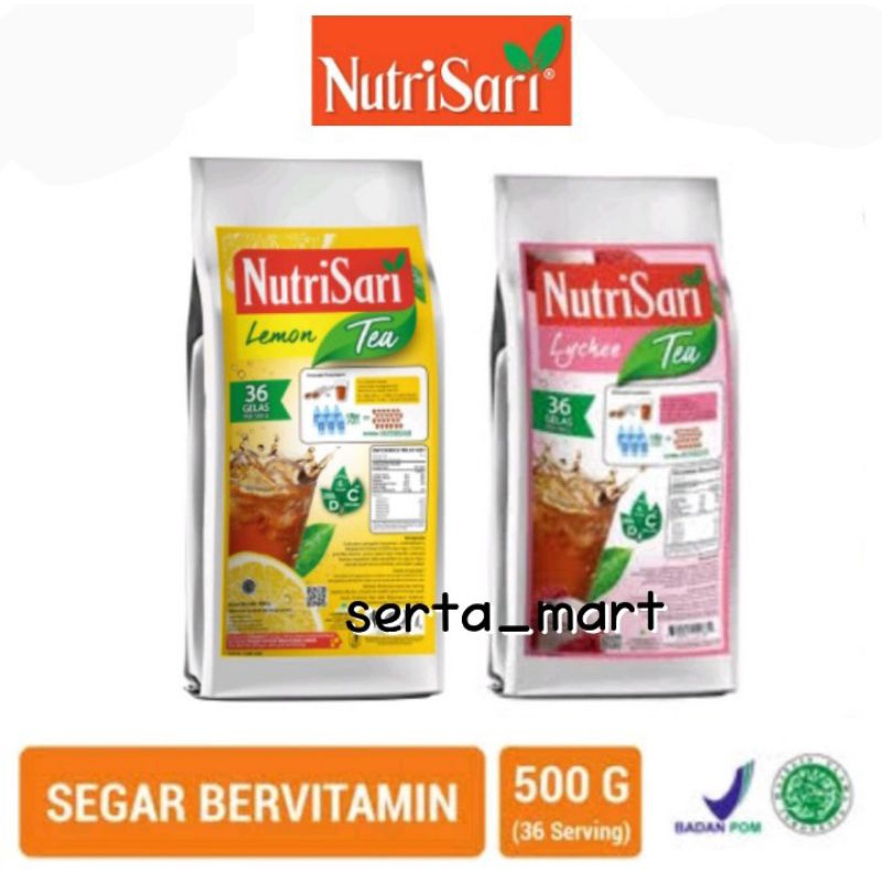 

Nutrisari Powder Drink Refill 500gr - Minuman Bubuk Nutrisari Lemon Tea / Lychee Tea