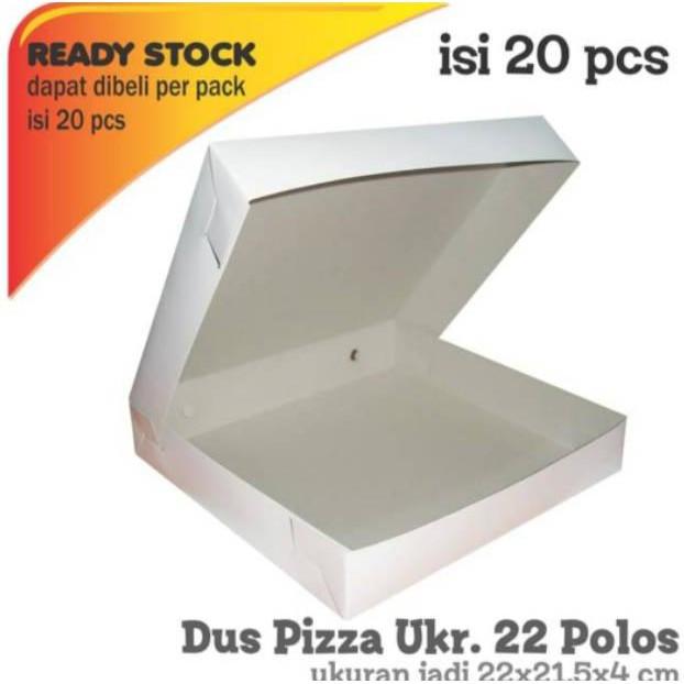 

No4> Box Pizza / Box Kue Polos uk 22 x 21,5 x 4 (20 pcs)(terbaru)Wl8>