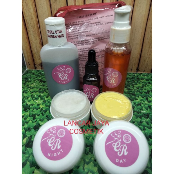 Paket Cream CR PINK(Cream Siang Dan Malam Toner Sabun Serum)
