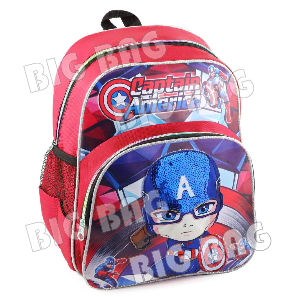 Tas Ransel Anak Laki Laki Karakter CAPTAIN AMERICA - HALF WAYS - RANSEL LED UKURAN TK