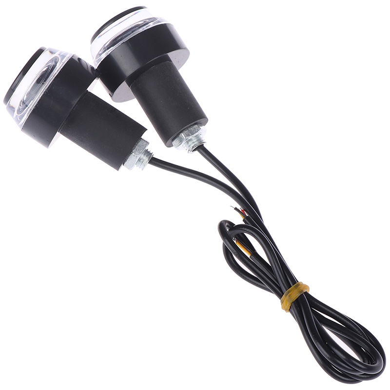 (LUCKID) 2pcs Lampu Sein LED Untuk Ujung Stang Motor