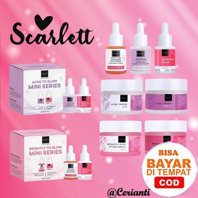 SCARLETT Whitening Brightly Ever After/ Acne Serum/ Day Cream/ Night Cream/ Glowtening Serum