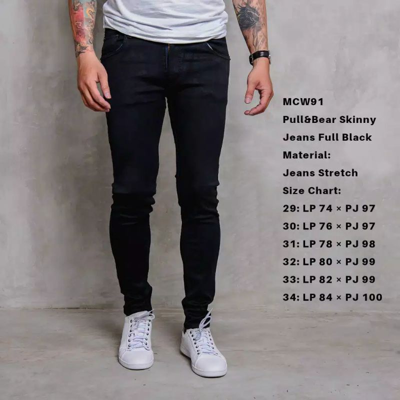 CELANA JEANS PRIA SKINNY PANJANG PULL&amp;BEAR STREACHT JEANS BAWAHAN