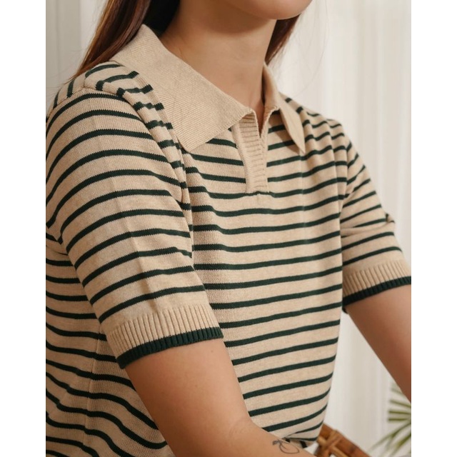 Merry Polo Cotton Knit Stripes by Knitting Warehouse NBN (289)
