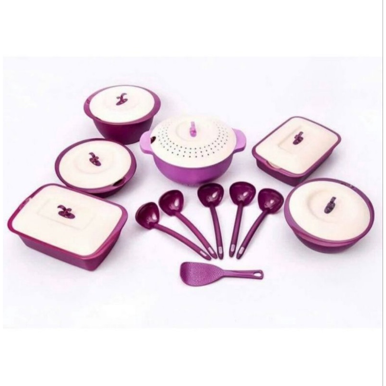 Asvita Emerald Family Set 6pcs-Wadah Saji Prasmanan Makanan