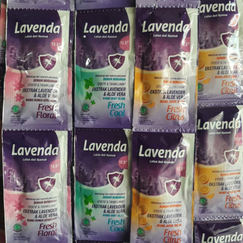 LAVENDA LOTION ANTI NYAMUK 8ML 1 RENCENG ISI 12 SACHET