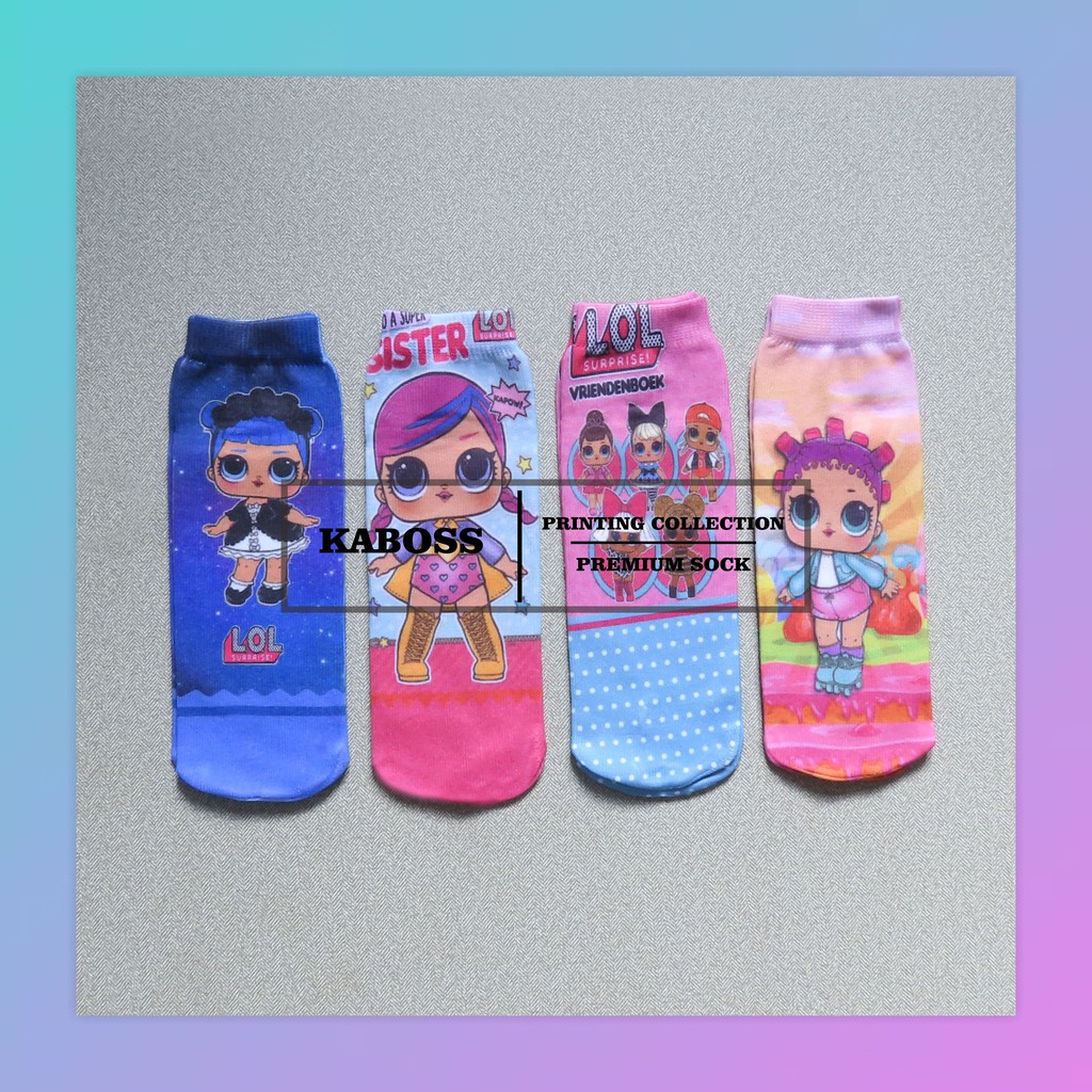 Kaboss Kaos Kaki Anak Non Jempol Printing Motif Karakter LOL J