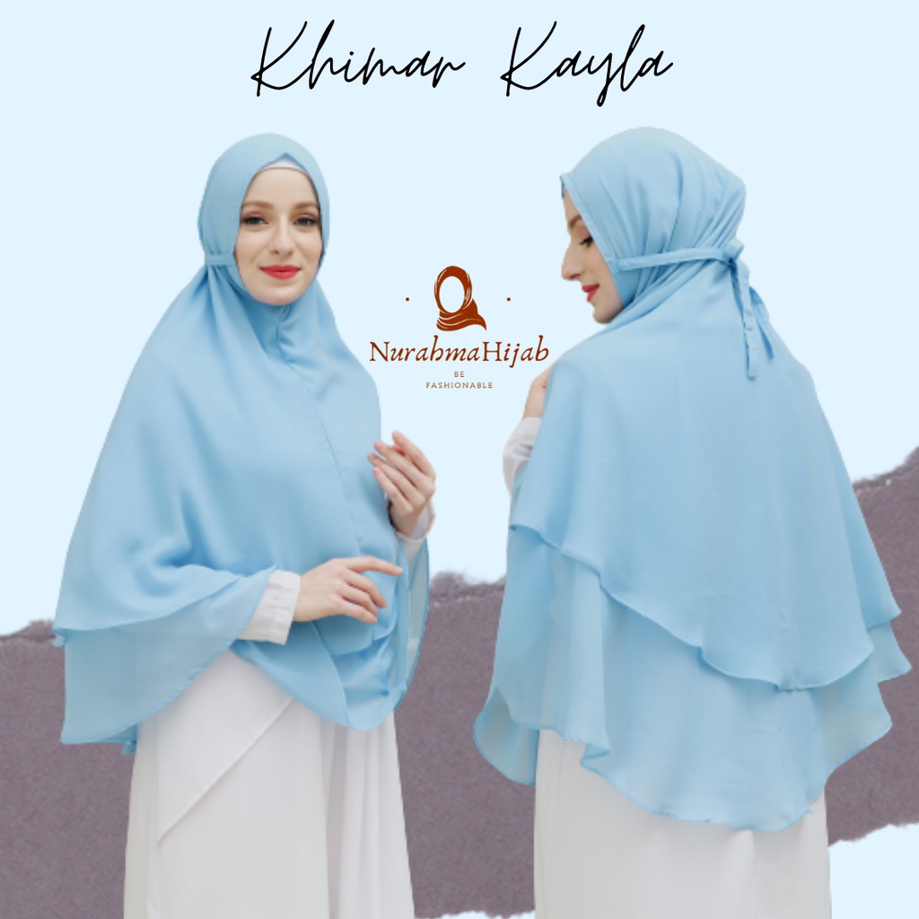 Khimar KAYLA Dua Layer Jumbo Nonped / Fine Katun Hijab Syari