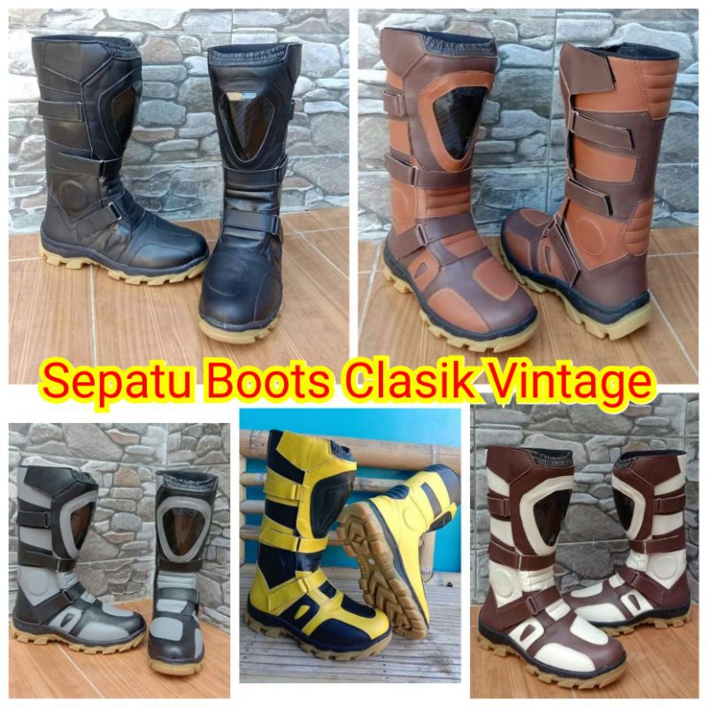 Sepatu cross trail clasik bots vintage kualitas premium terlaris