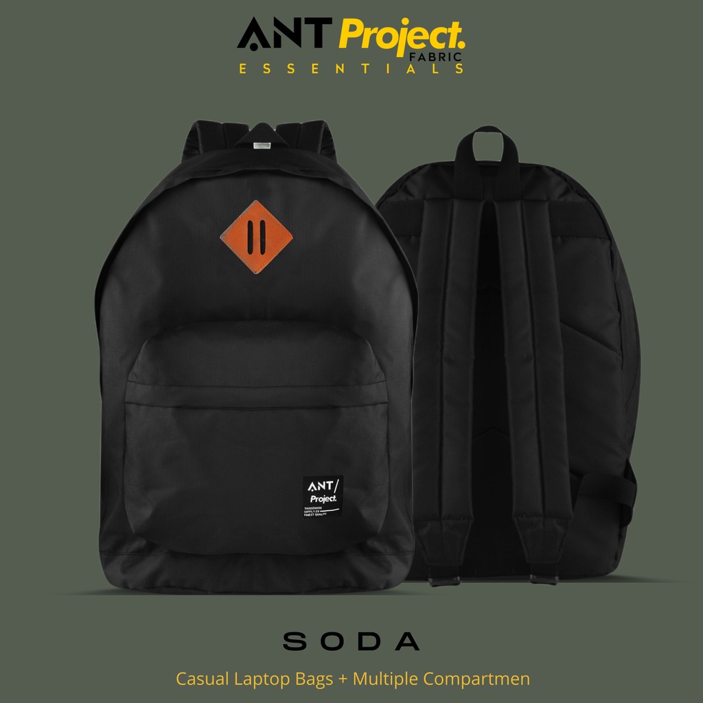 ANT PROJECT - Tas Backpack SODA Full Black - Tas Ransel