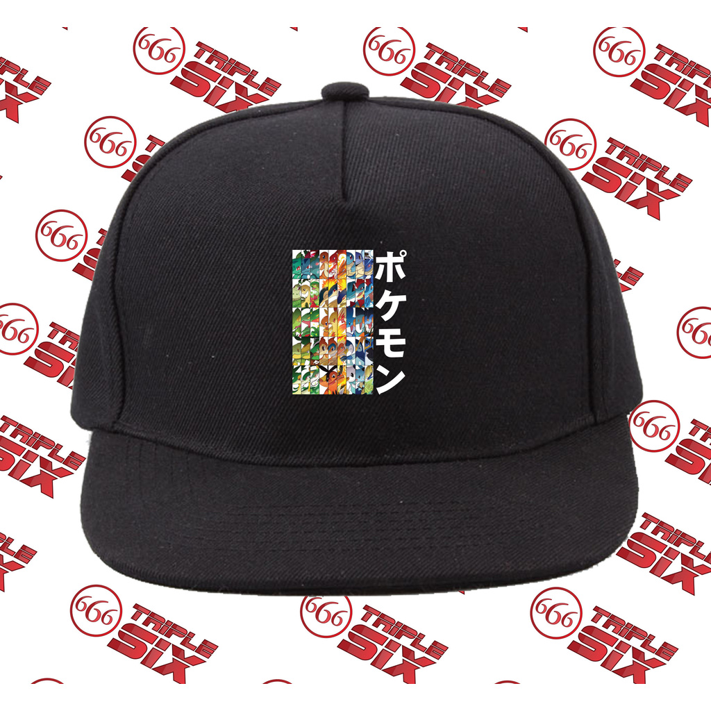 Topi Snapback Cotton Pokemon All Starter Japan