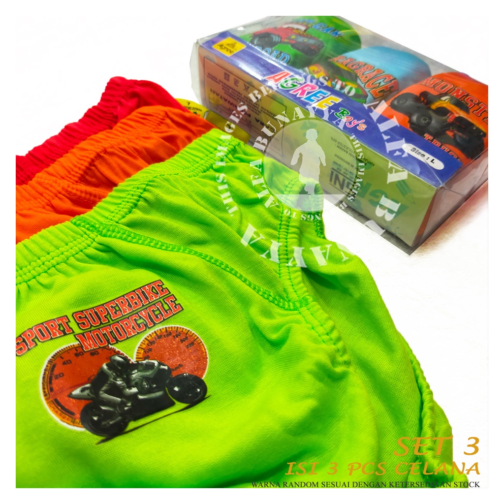 3 Pcs Celana Dalam Anak Laki-laki AGREE BOYS AB2X-AGB-M Soldiers CD Boys Underwear