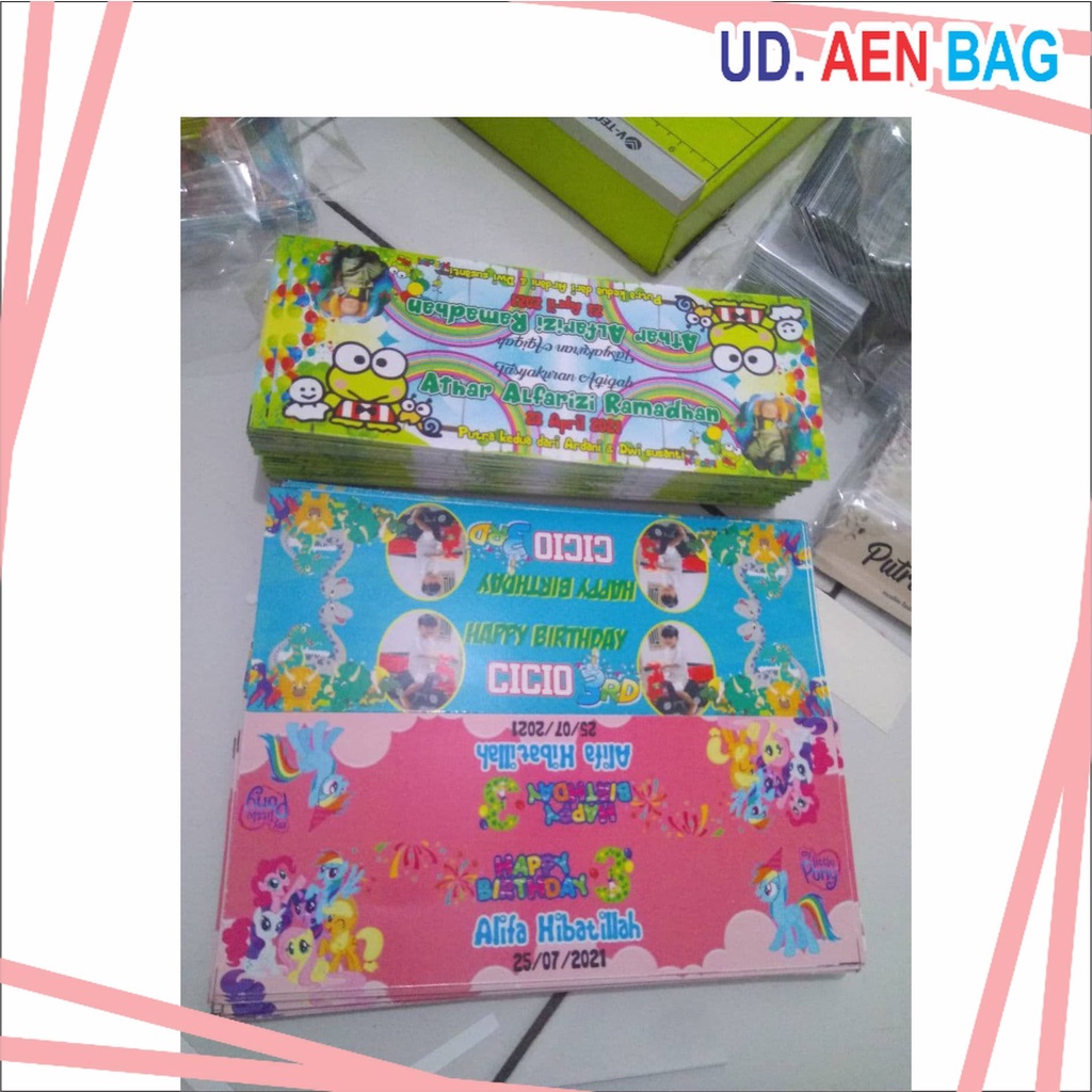 

GROSIR Tas Ultah Label Pastik Snack Ultah Custom di ISKSTORE