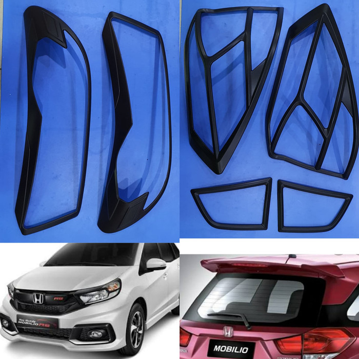 Paket garnis cover lampu depan + belakang honda Mobilio 2018 sampai 2021 2019 2020 HITAM DOFF