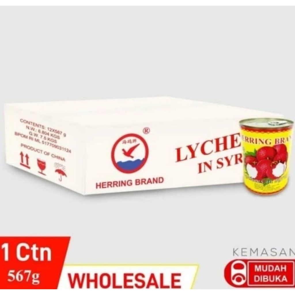 

Lychee Kaleng Herring 1 Karton isi 12 kaleng