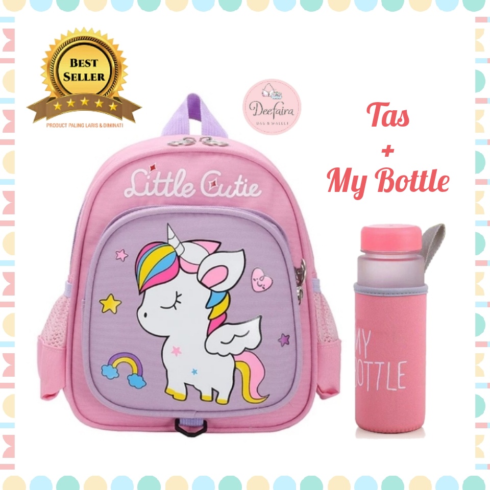 Tas Sekolah Anak Perempuan Paud TK SD little Cute Free My Bottle