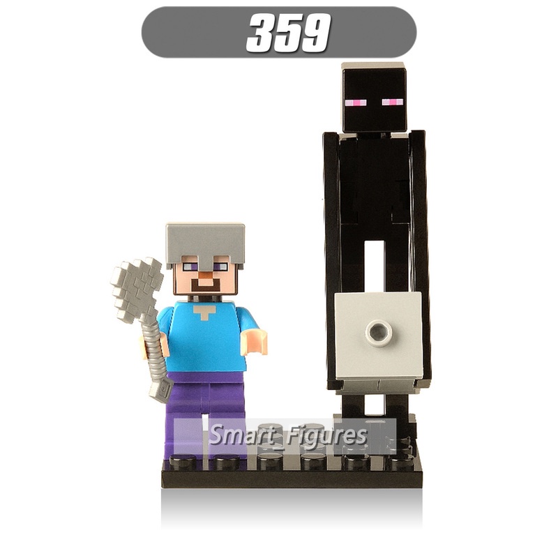 X0127 Mainan Action Figure Mini Minecraft Iron Golem Steve Alex Skeleton Domba Creeper Enderman Untuk Hadiah