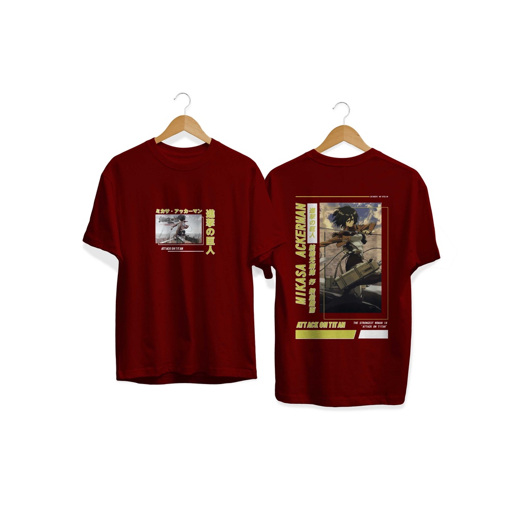 BAJU KAOS ANIME MIKASA ACKERMAN SHIGENGKI NO KYOJIN ATTACK ON TITAN