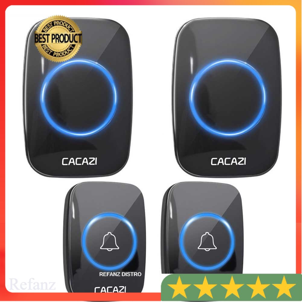 Bel Pintu Rumah Tanpa Kabel Wireless Waterproof 2 Transmitter 2 Receiver CACAZI  - A10BB