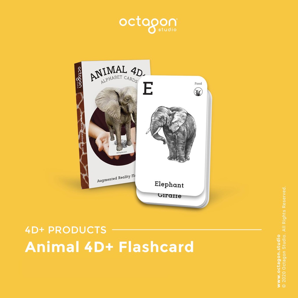 Kartu Animal 4d Flash Card Mainan Edukasi Anak Octagon Studio Shopee Indonesia