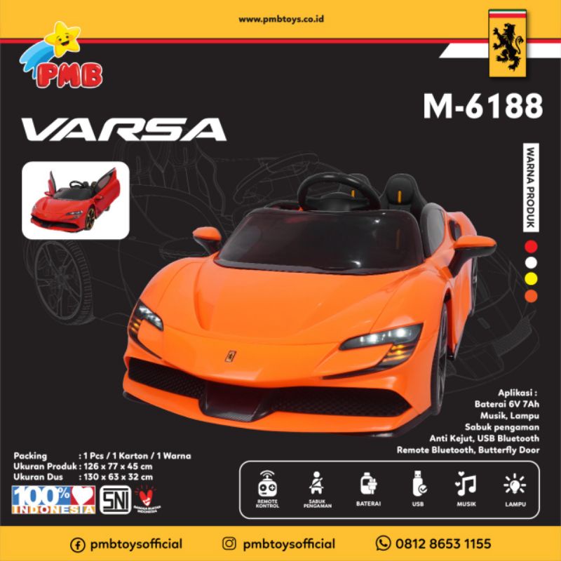 Mainan Anak Mobil Aki Anak PMB 6188 Ferrari Varsa-8