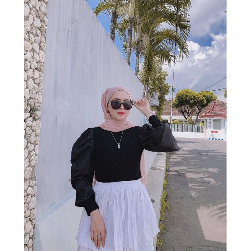 blouse puff lengan balon import