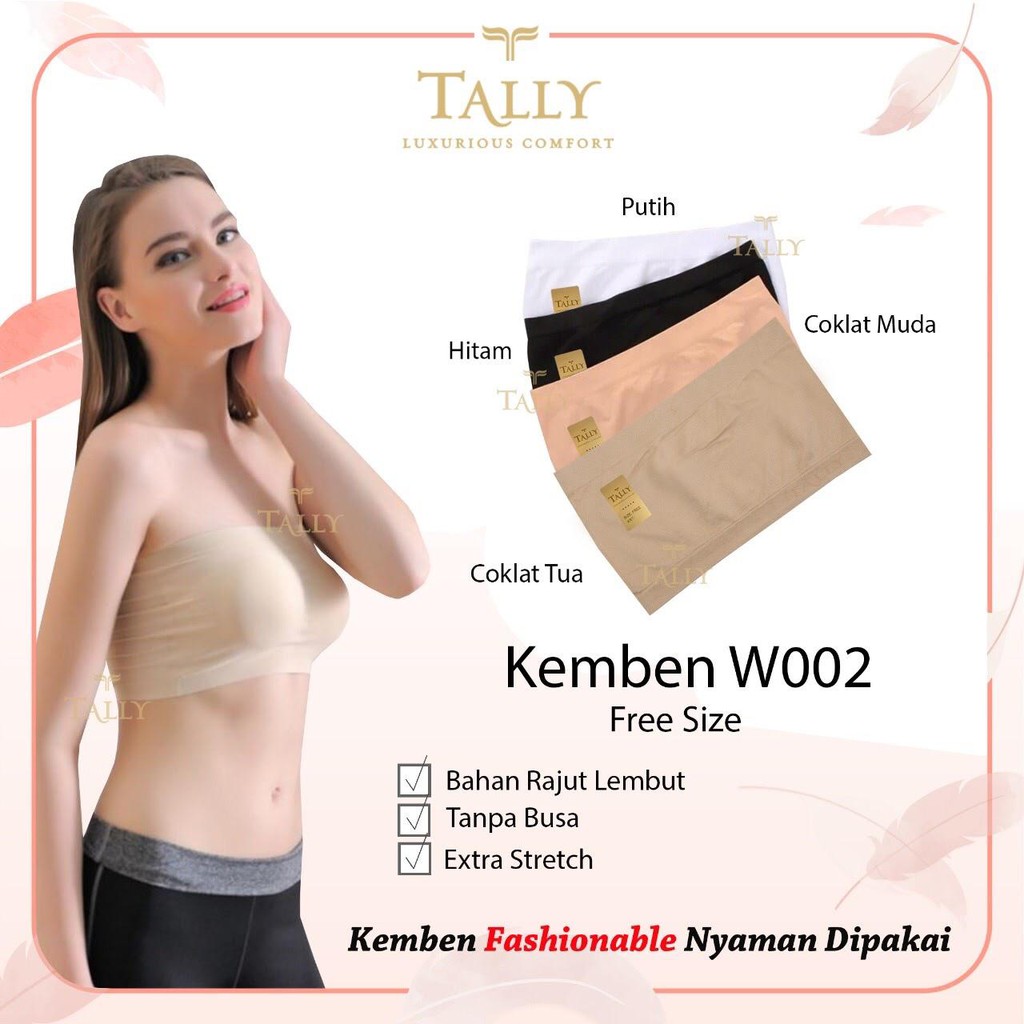 TALLY BRA KEMBEN BRALETTE W002 I FREE SIZE I BAHAN RAJUT HALUS | TANPA BUSA