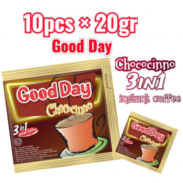 

Kopi good day chococinno 3in1 kopi instant kemasan 10pc×20gr