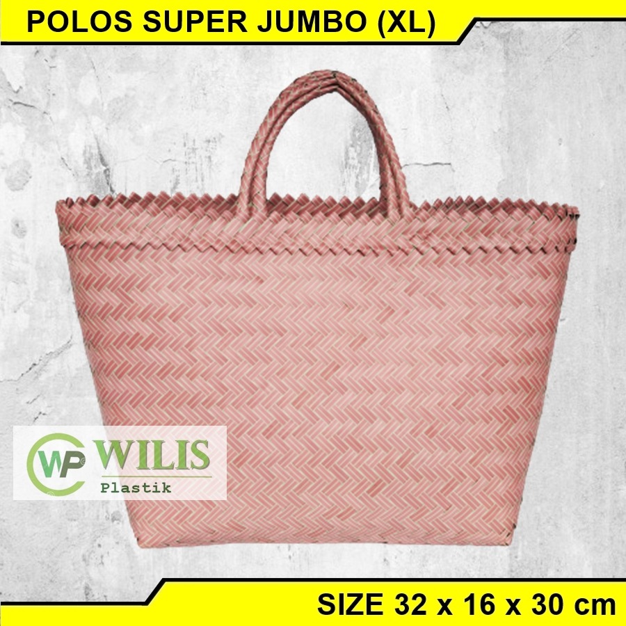 Tas Anyaman Plastik POLOS SUPER JUMBO / Tas Parcel Hampers Bingkisan