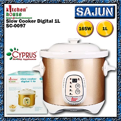 Kitchen House by CYPRUS SC-0097 Digital Slow Cooker 1 Liter SC0097