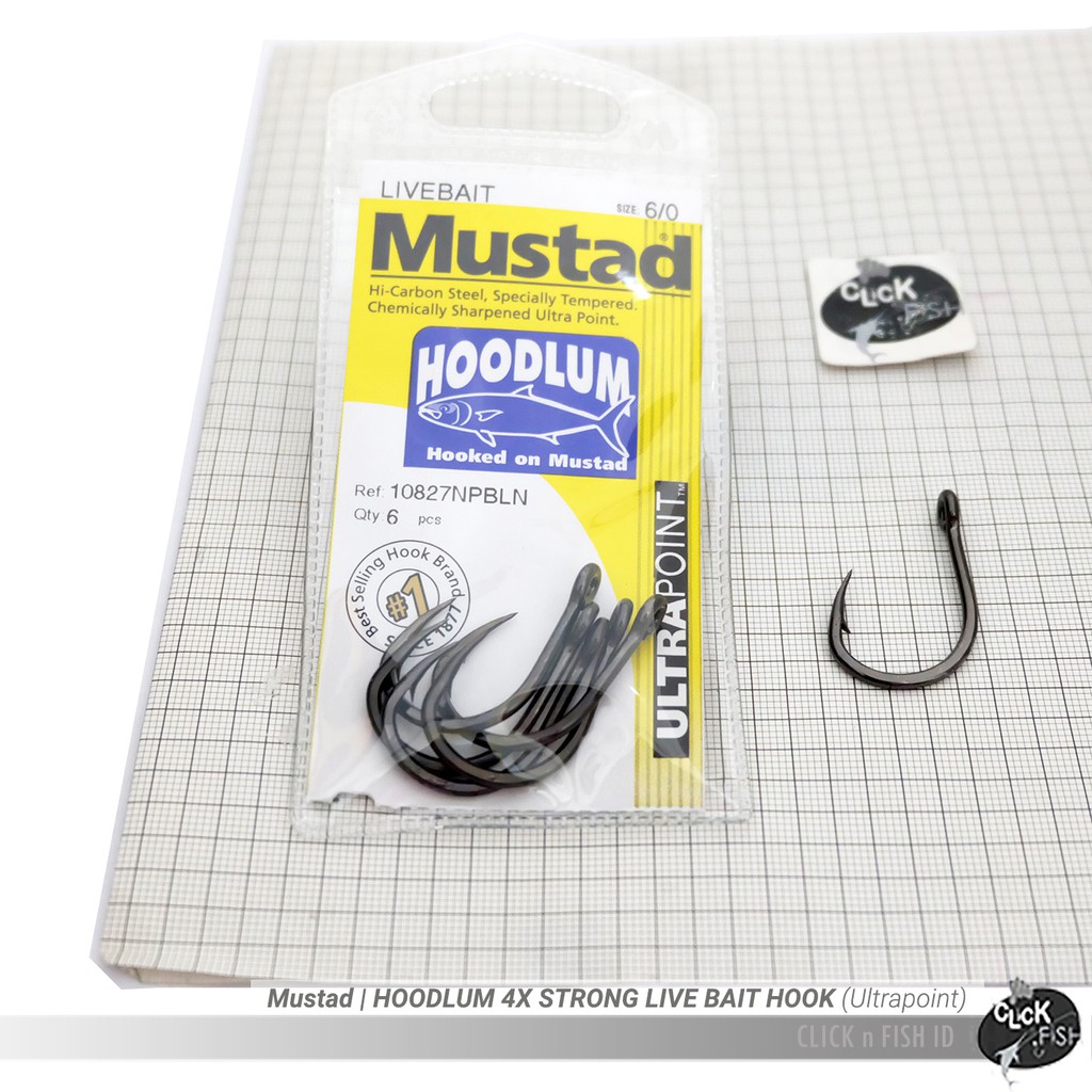 KAIL LIVE BAIT MUSTAD HOODLUM 4X STRONG PANCING KOLAM LAUT mata kail bagus carbon stainless  | 10827