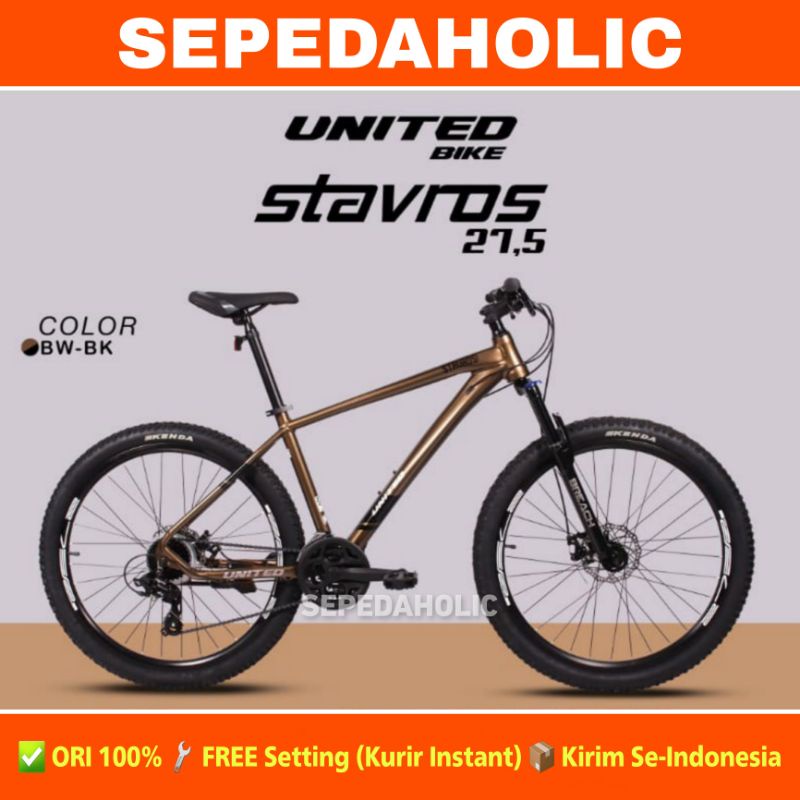 Sepeda Gunung MTB UNITED STAVROS 27.5 Inch Shimano 24 Speed Garansi