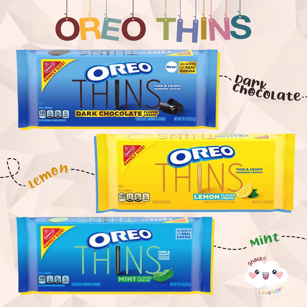 Oreo Thins Sandwich Cookies Usa Import 371gr Shopee Indonesia