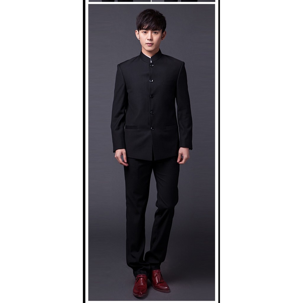 SETELAN BLAZER SLIMFIT SHANGHAI KIYOSHI BLACK 2IN1 INCLUDE CELANA HITAM HIGH TWIST NIKAYU