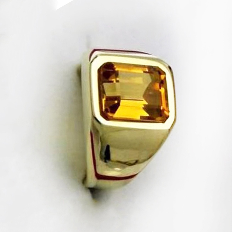 Cincin Stainless Steel Emerald Topaz Emas Berlian Kristal Fashion Pria Wanita Punk Rings