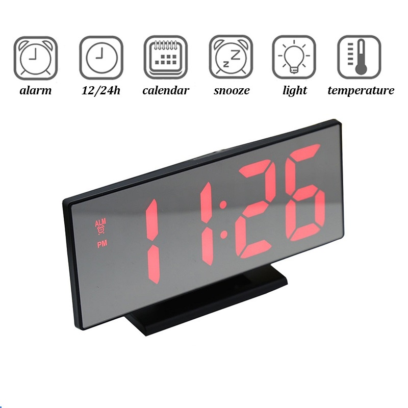 Digital Alarm Clock Mirror /Jam Meja Digital Led Weker DS-3618L