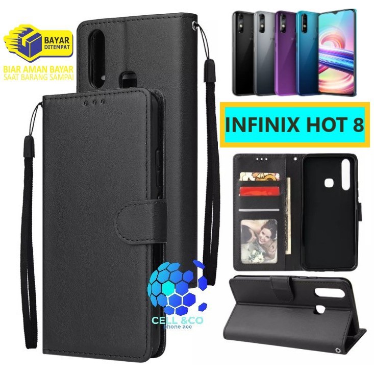 Flip cover INFINIX HOT 8 Flip case buka tutup kesing hp casing hp flip case leather wallet