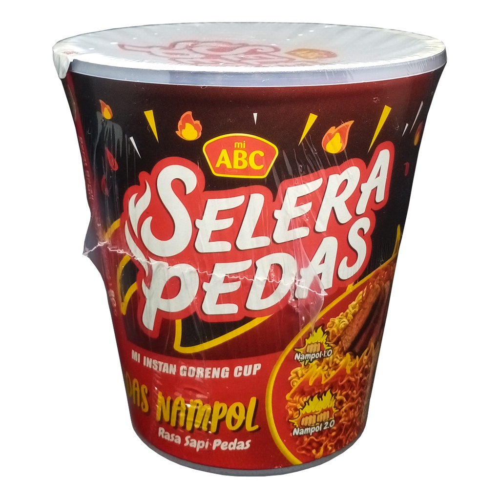 

Mi Instan Goreng Cup ABC Selera Pedas Nampol Rasa Sapi Pedas 80g