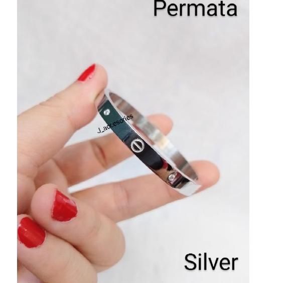 Buruan Cek (lingkar kecil)gelang polos&amp;permata titanium &quot;premium&quot; asli (tebal) dm 5cm