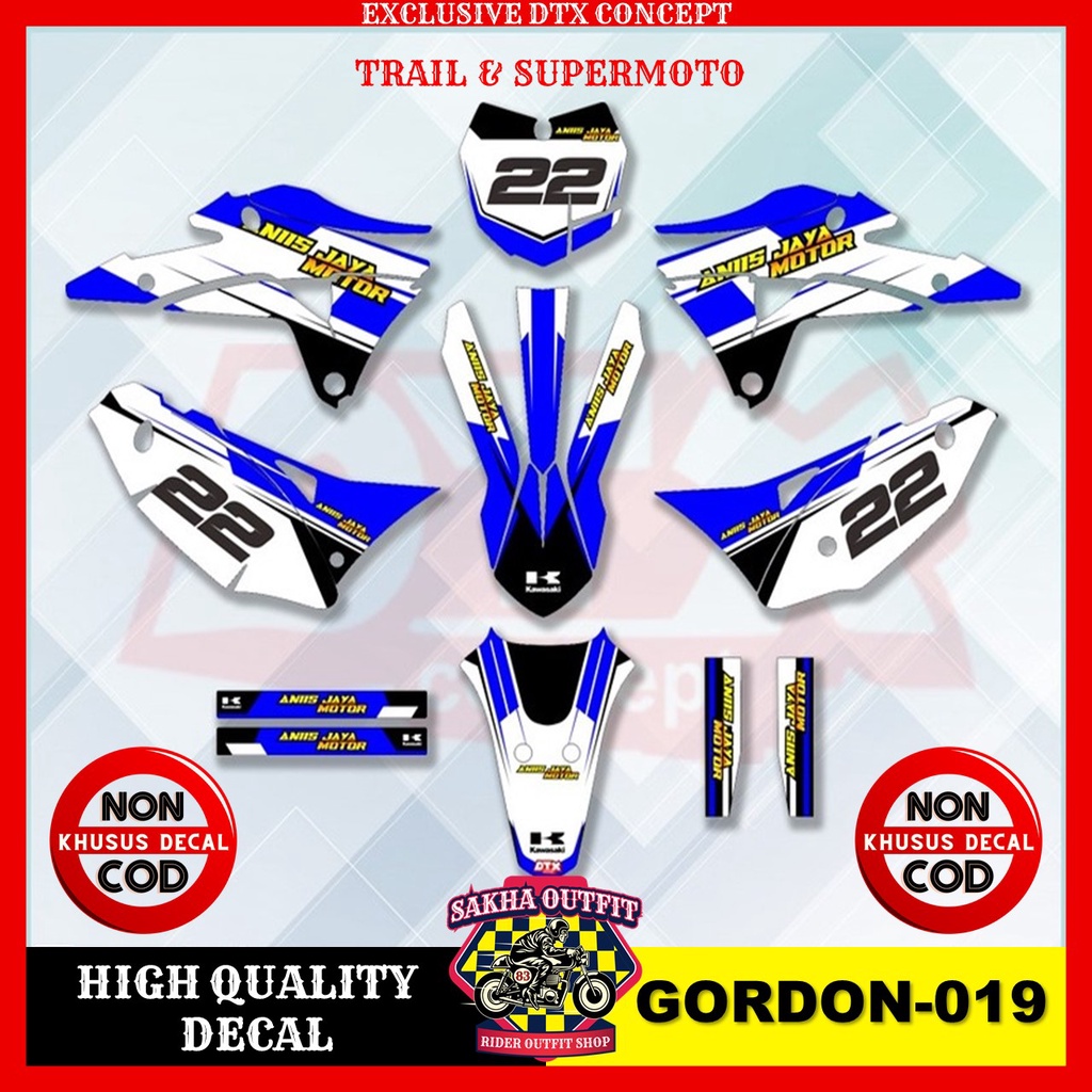 Decal klx gordon decal gordon decal klx gordon full body decal body gordon stiker motor stiker varia