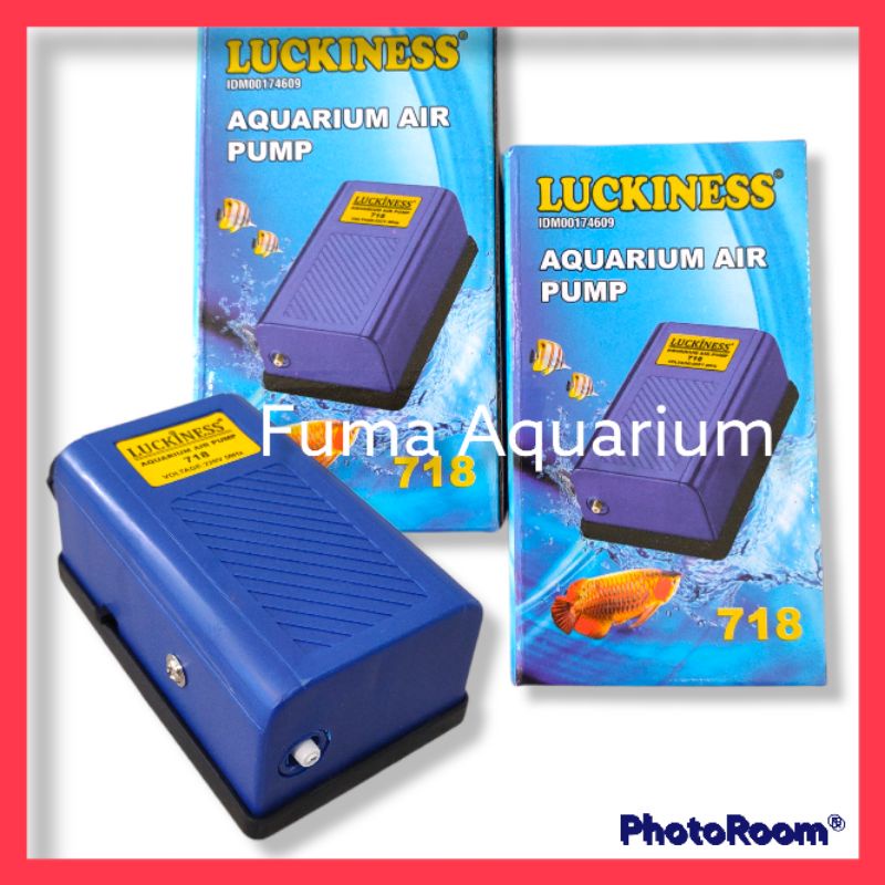 LUCKINESS 718 Pompa Aerator Airpump 1 Lubang Gelembung Udara Akuarium Aquascape