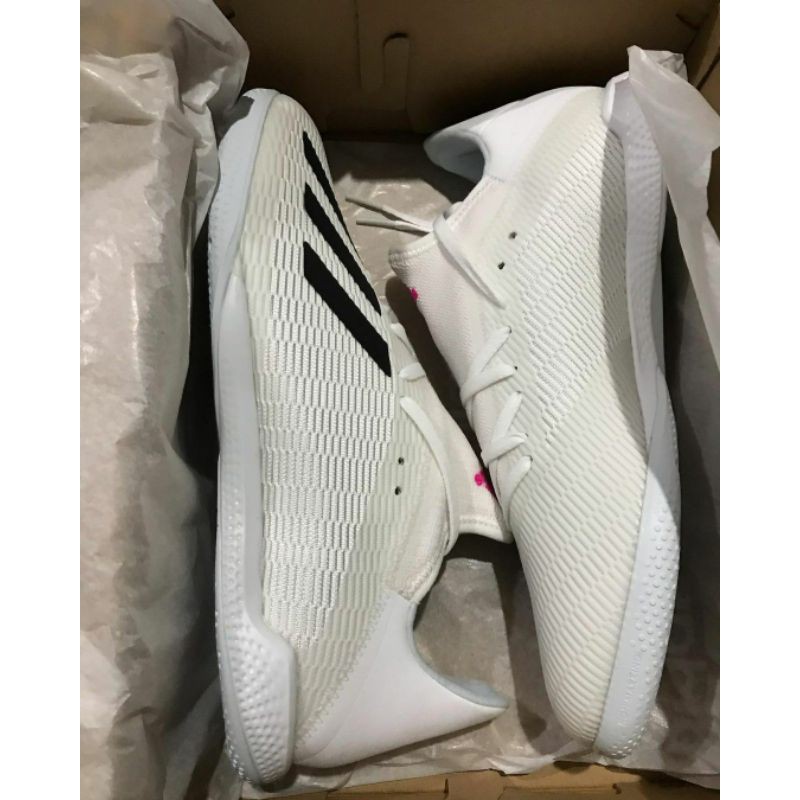 sepatu futsal adidas x 19.3 in white lis black