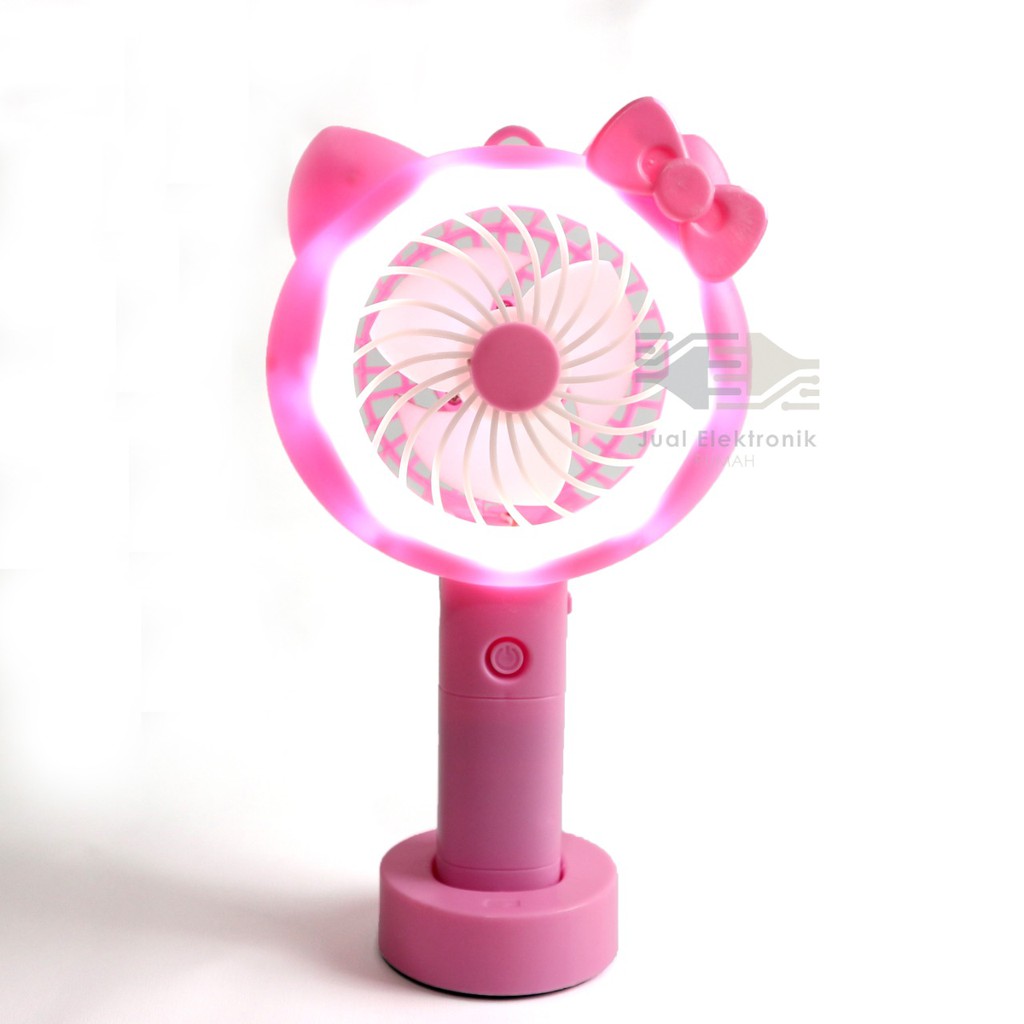 HK - DE Kipas Angin Tangan Mini Portable Fan Karakter Kucing Berdiri