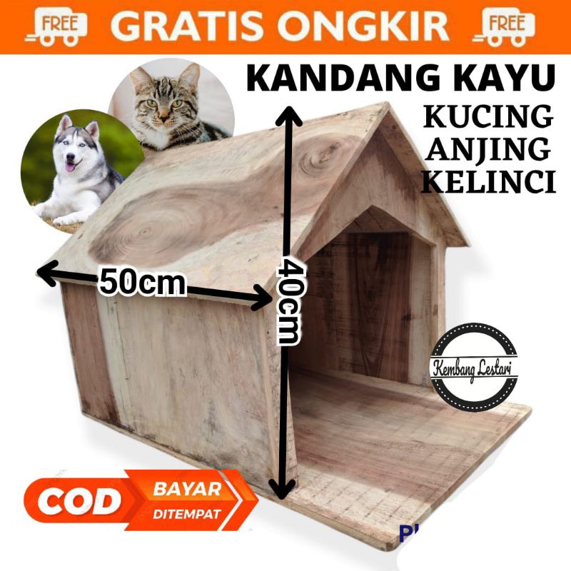 KANDANG RUMAH KUCING ANJING KELINCI MARMUT KAYU