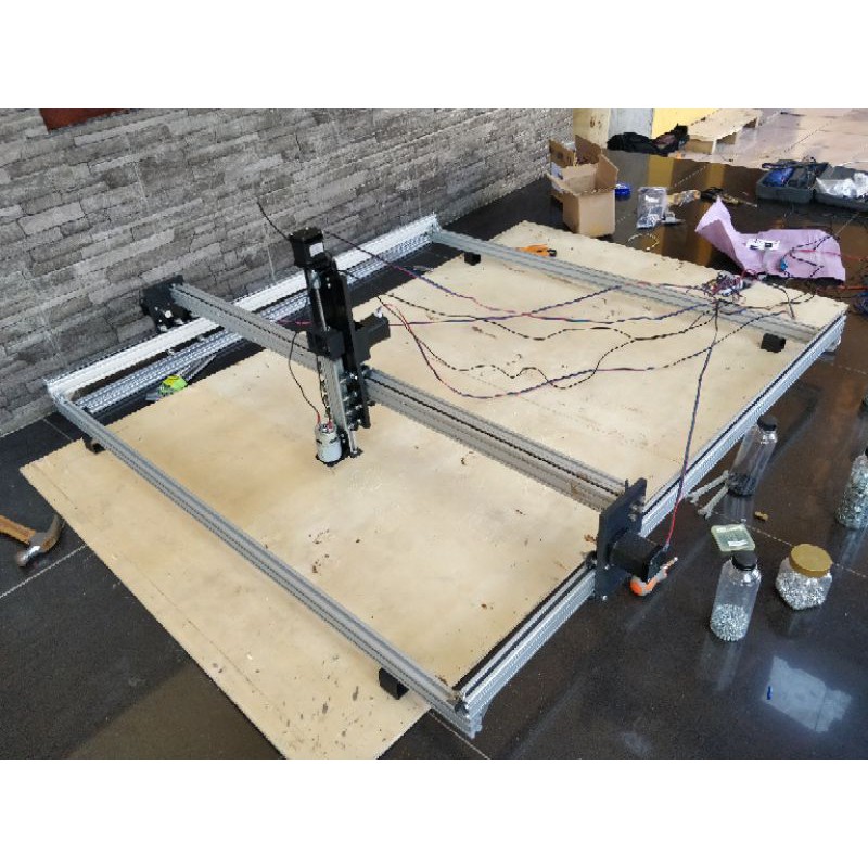 cnc router frame 120*120 cm lengkap fullset tinggal pakai software dan lainnya lengkap grbl