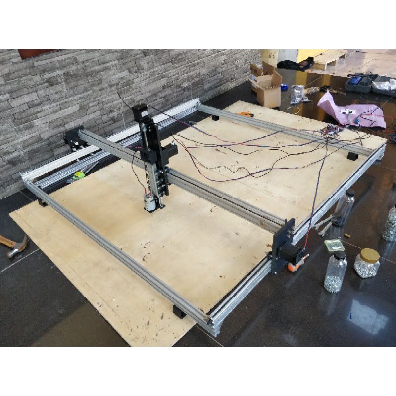 cnc router frame 120*120 cm lengkap fullset tinggal pakai software dan lainnya lengkap grbl