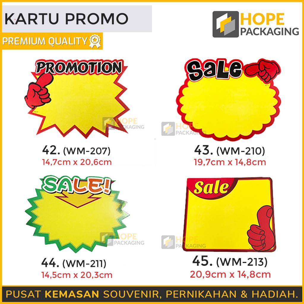 [Per 100 PCS Kartu ] Kertas Penjepit Harga Tulisan Sale SALE /  Kertas Harga Promo / Kartu Promosi