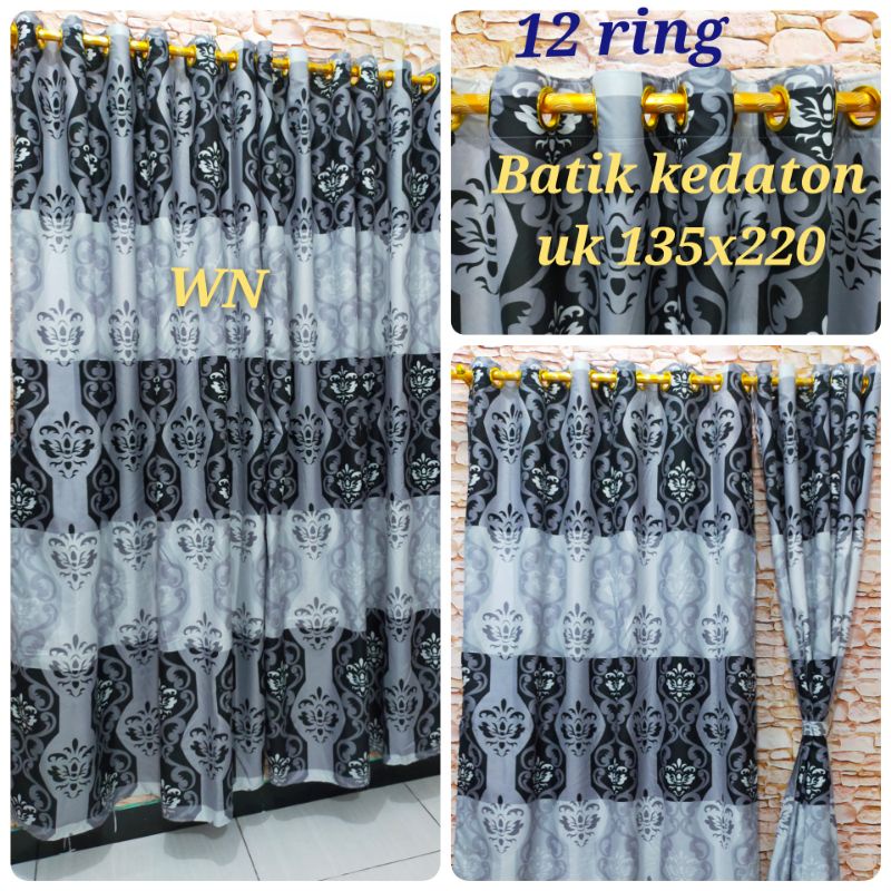 Produksi Sendiri Gorden Smokering Besar Murah 12 Ring Terbaru Hordeng Pintu Homemade uk 135x220