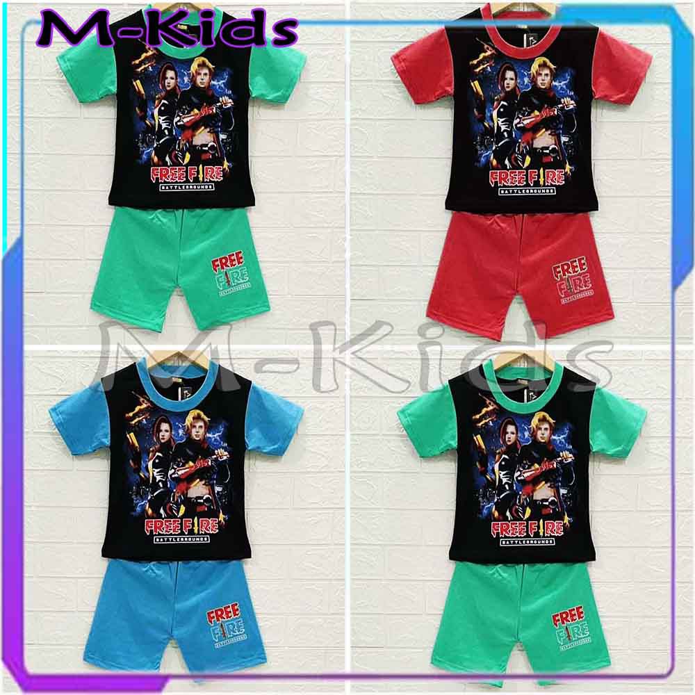 MKids88 - Baju Setelan Kaos Anak Free Fire