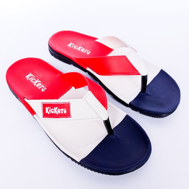 Sandal Pria Distro Sendal Jepit Tiga Warna Multiple KCK